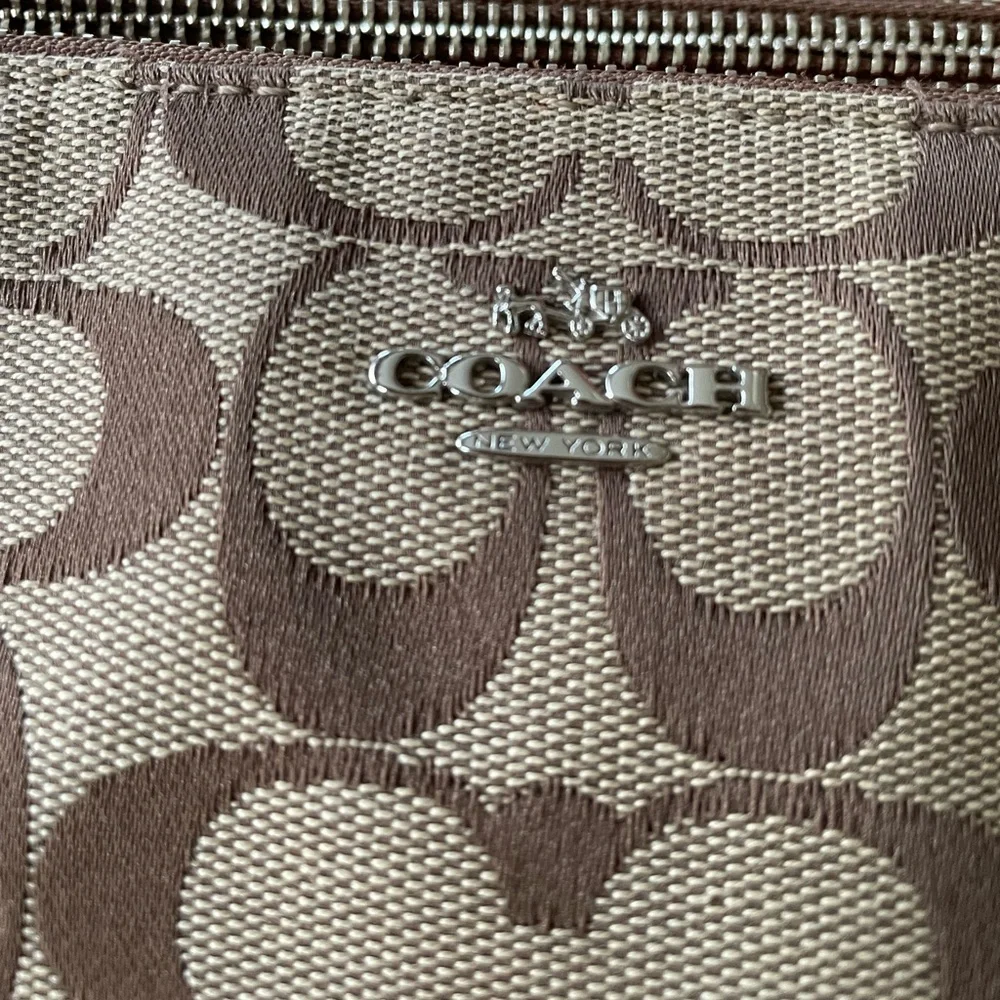 COACH F36376 SIGNATURE COLETTE CARRYALL RED TAN BROWN SHOULDER SATCHEL CROSSBODY